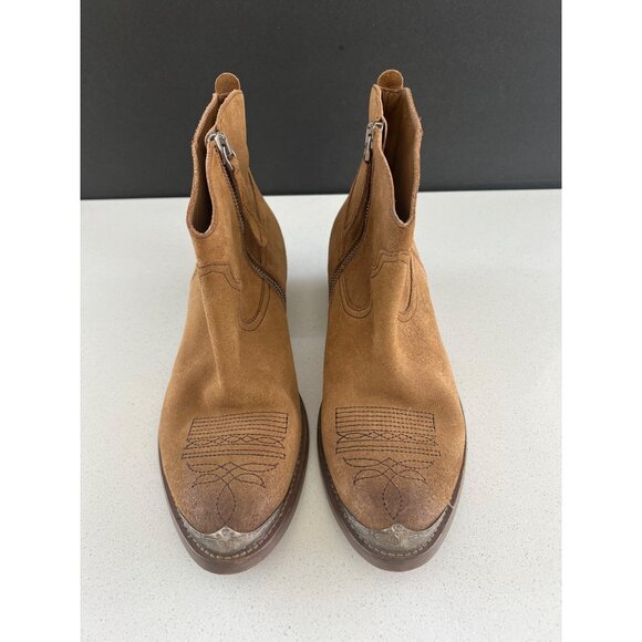 NEW Golden Goose Young Zip cognac Suede Western Booties SIZE 37 - Picture 4 of 12